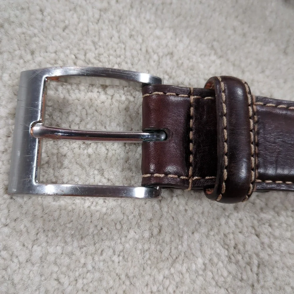 Kirkland Signature Italian Grain Leather Brown Belt Men's Size 40, 42 Dress Belt